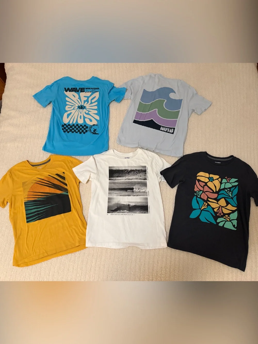 Old Navy Kids Short Sleeve Tees - Yellow, Blue, White, Black, Light Blue